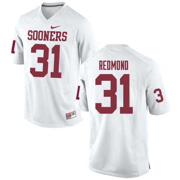 Men #31 Jalen Redmond Oklahoma Sooners College Football Jerseys Sale-White - Click Image to Close